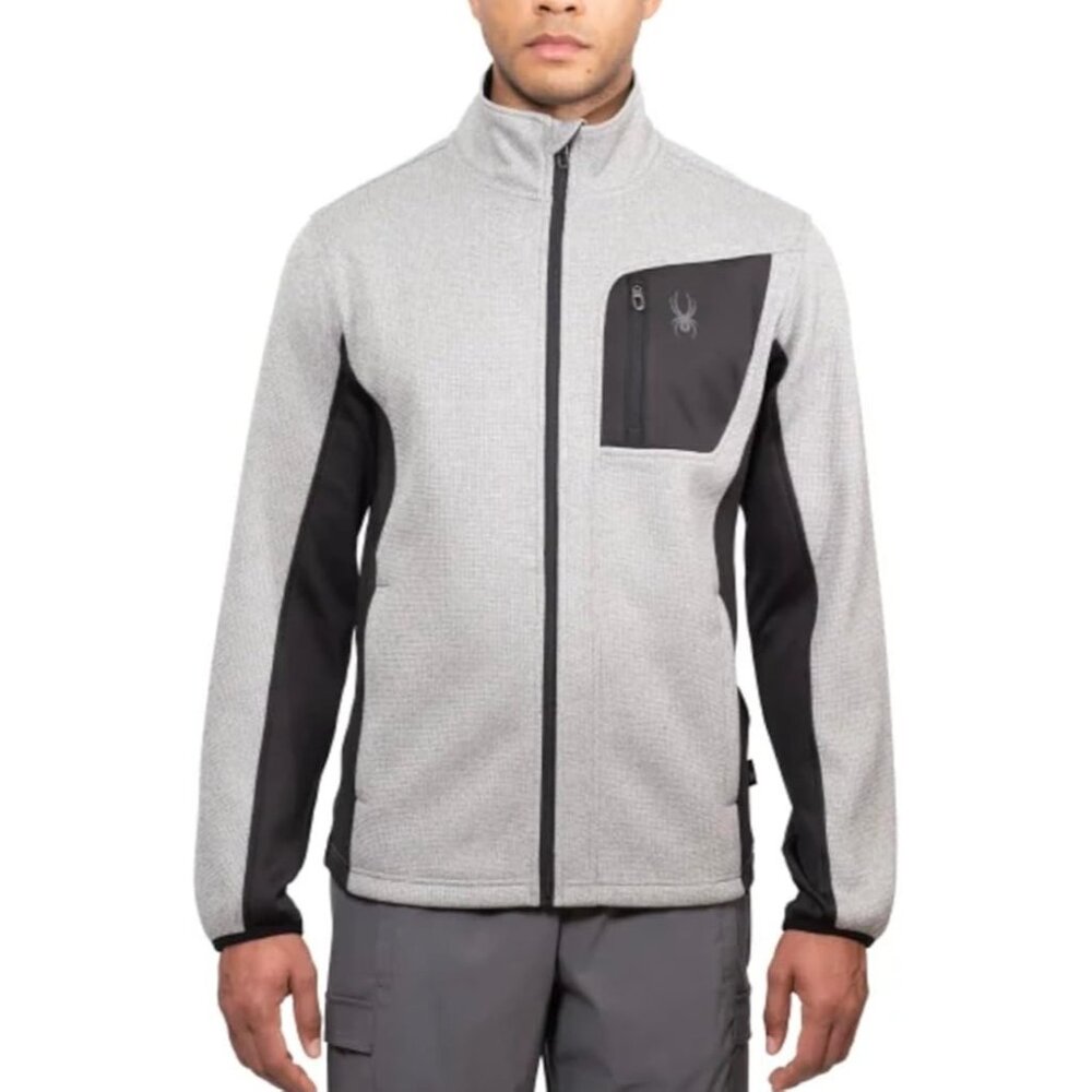 Spyder Men's Relaxed Fit Full Zip Jacket, XXL, Gray, New - Picture 3 of 14